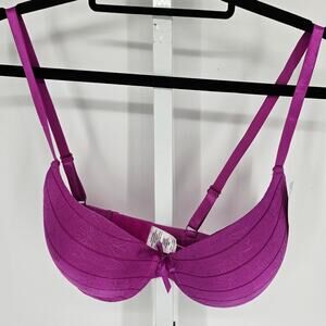 Vintage Y2K Simply Basic Womens Sz 36C Padded Push Up Bra Purple NEW